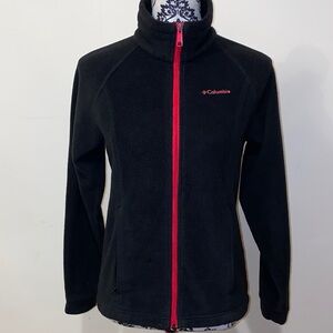 3/$60 Columbia Fleece Jacket w Pink Zipper & Slip Pockets Size Small 14/16